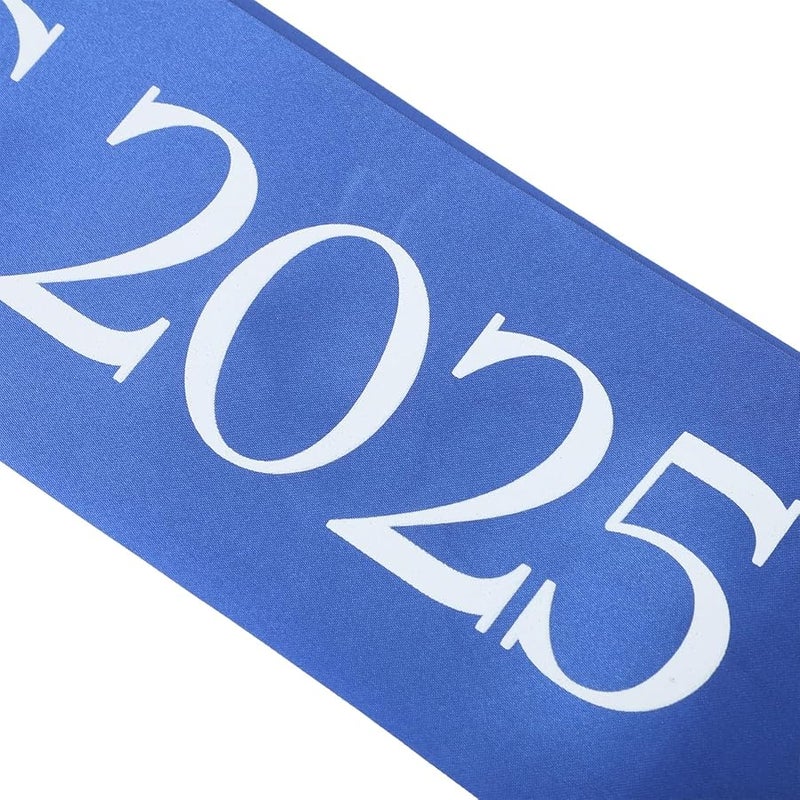 Blue Graduation Sash Reusable Fabric Shoulder Belt For School College Celebrations - Image 3